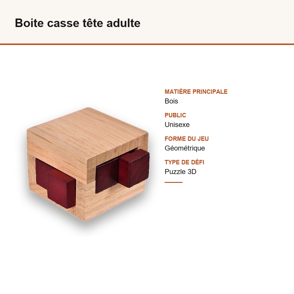 Boite casse tête adulte : matière, dimensions et âge conseillé
