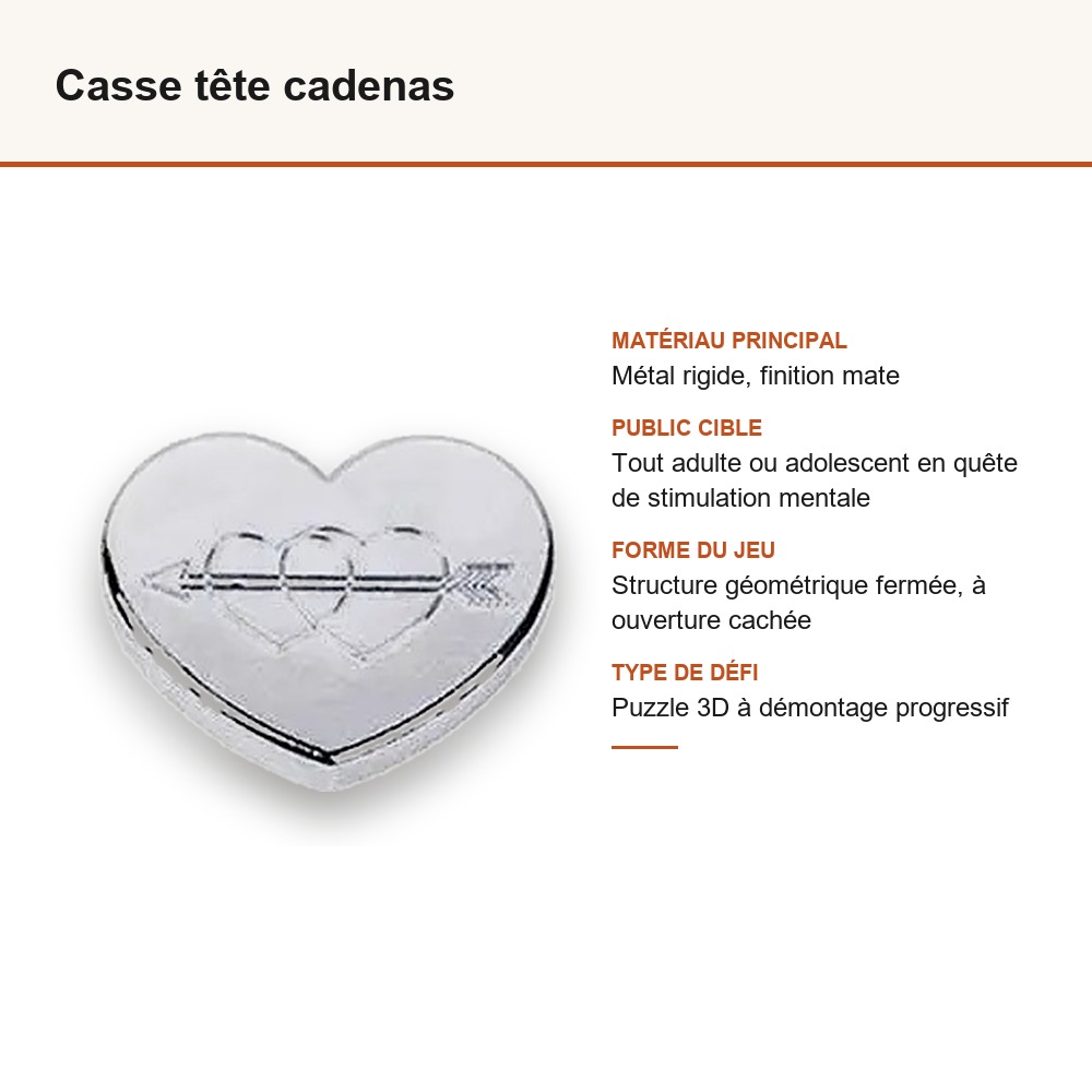 Casse tête cadenas : matière, dimensions et âge conseillé