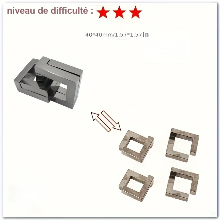 Casse tête chinois en métal Quartet