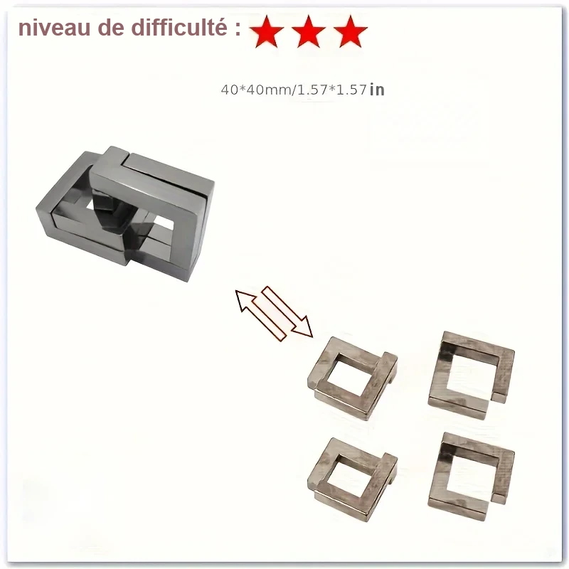 Casse tête chinois en métal Quartet