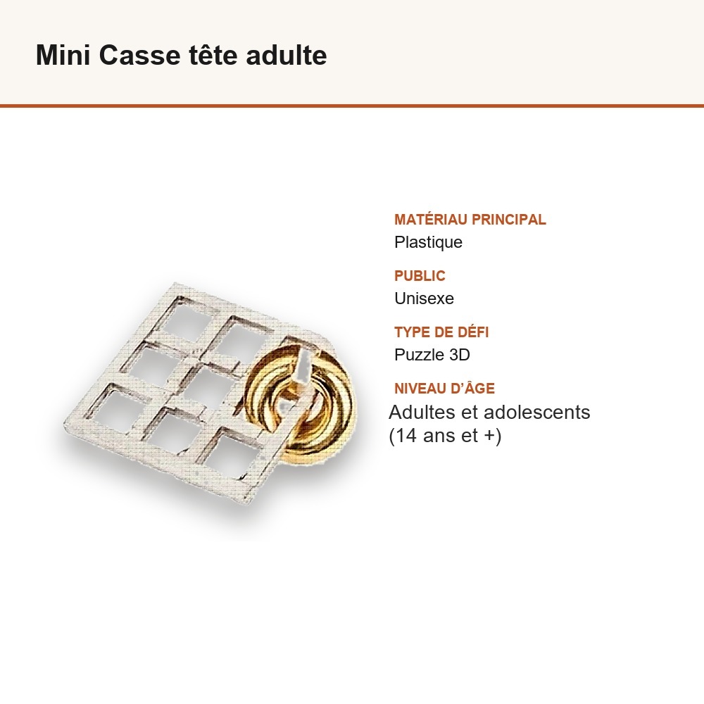 Mini Casse tête adulte : matière, dimensions et âge conseillé